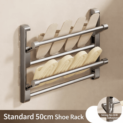 Wall-Mounted Shoe Rack with Drainage System