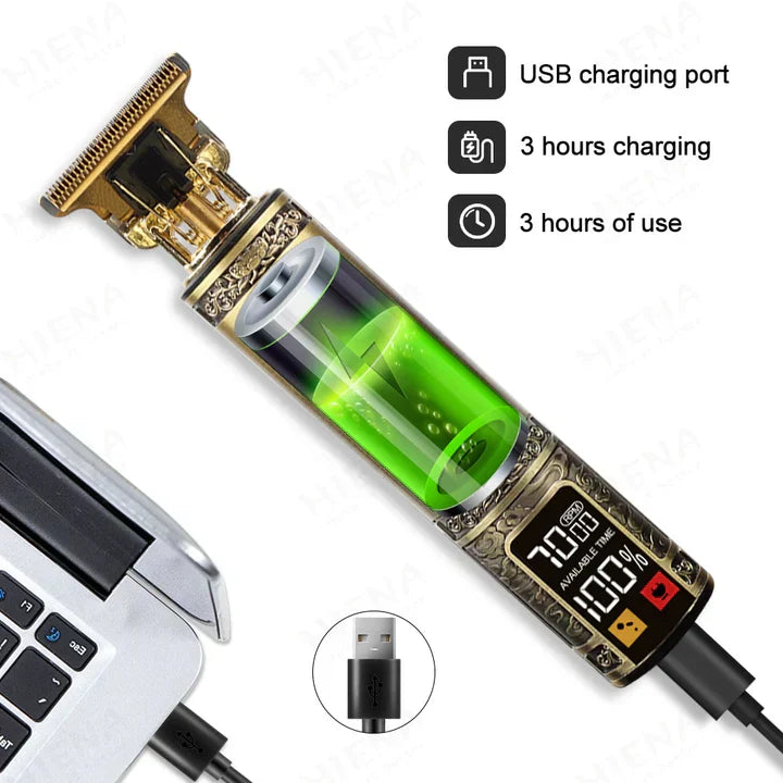 Professional Hair Clipper with Carbon Steel T-Blade