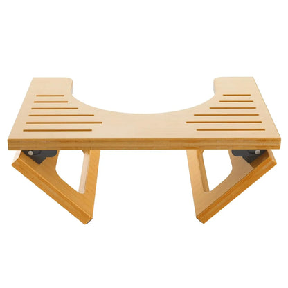 Foldable Bamboo Toilet Stool with Non-Slip Surface