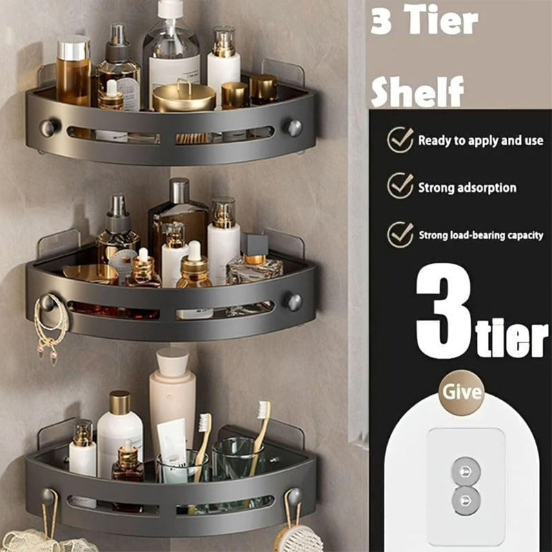 No-Drill Triangle Shower Shelf