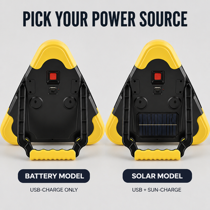 Warning triangle with LED light and power bank