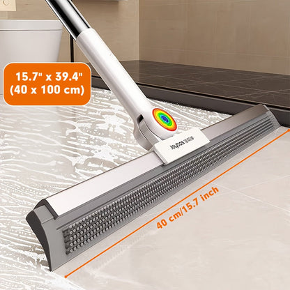 Floor Squeegee with Rubber Lip & TPE Bristles
