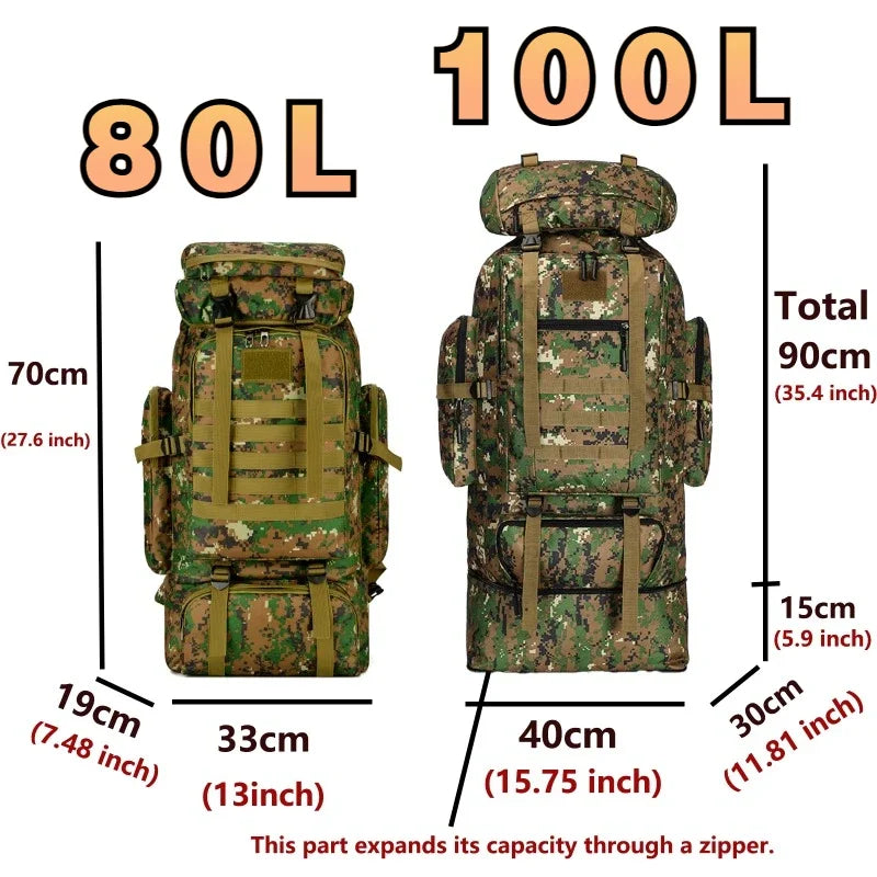 Tactical Backpack 80L with MOLLE System