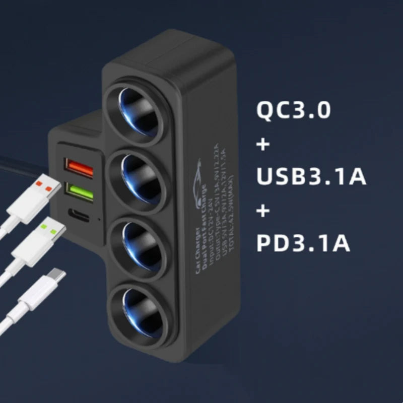 VoltMaxx 7-in-1 Car Charging Adapter with 7 Ports