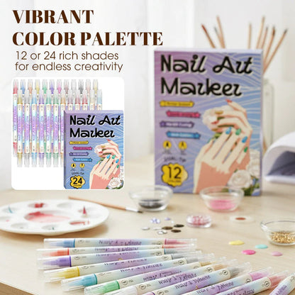 Nail Art Marker Set with Double Tip