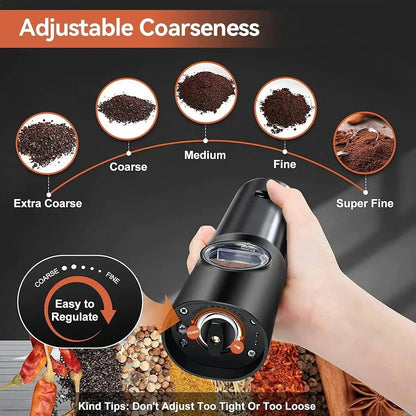 Electric Spice Grinder Set with USB-C Charging Station
