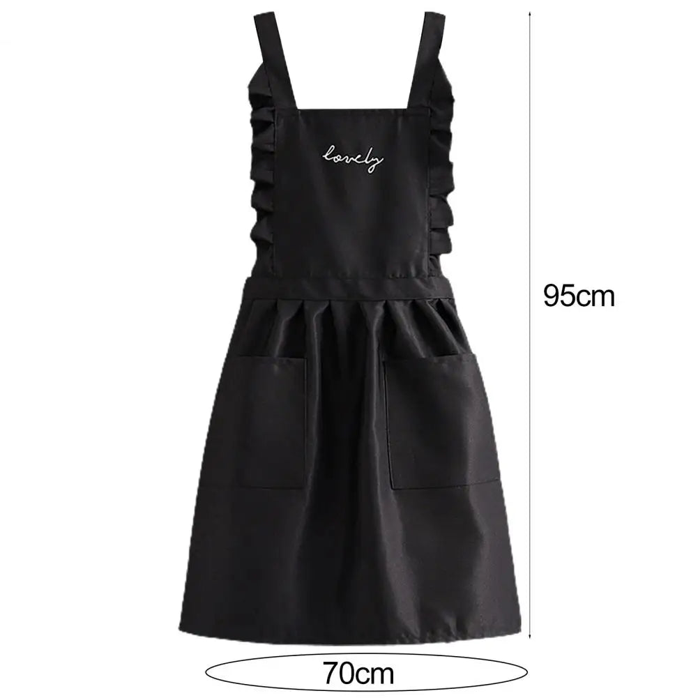 Water-Repellent Women's Apron with Floral Pattern