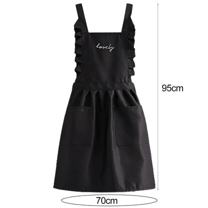 Water-Repellent Women's Apron with Floral Pattern