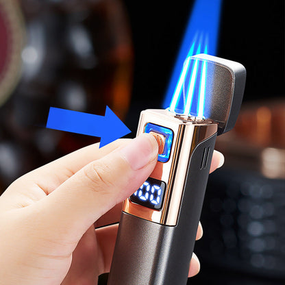 Lighter with LED Display and Triple Jet Flame