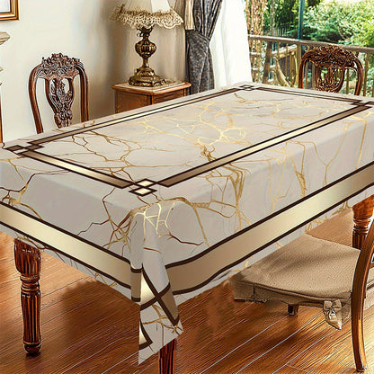 LuxeGuard Marble-Effect Tablecloth