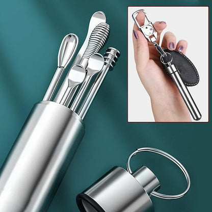 Ear Cleaner Set 6-Piece with Keychain Case