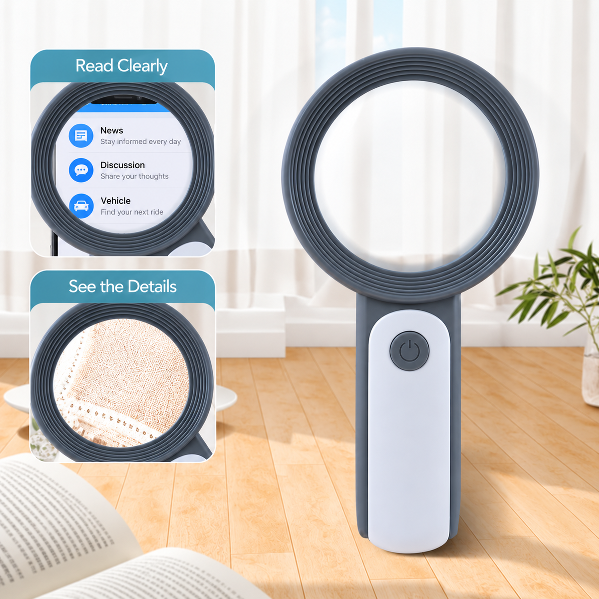 30x Magnifying Glass with LED Lighting for Seniors