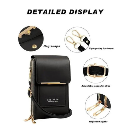 Crossbody Bag with Touchscreen Window