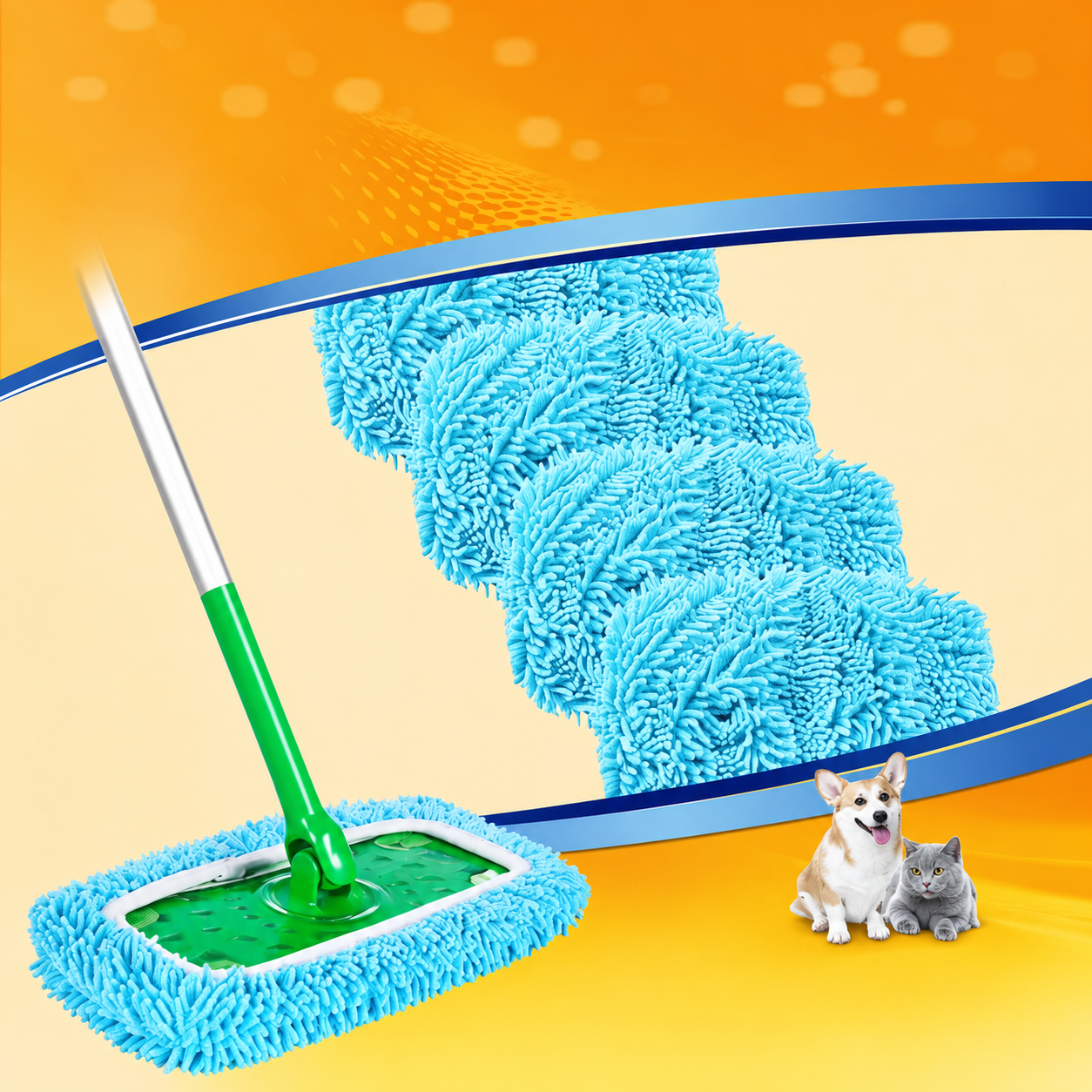 PureTide Reusable Microfibre Flat Mop Pads