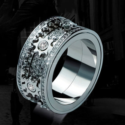 Spinning Gear Ring Stainless Steel Fidget Ring