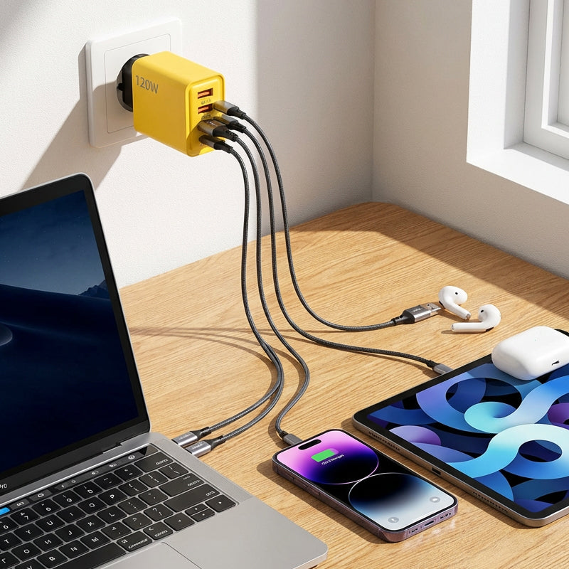 120W 4-Port USB-C Fast Charger